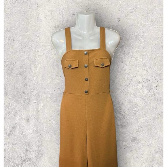 Derek Heart Womens Size Small Sleeveless Square Neck Jumpsuit Burnt Orange - Picture 4 of 7